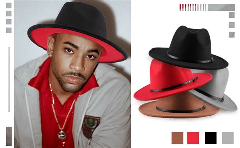 men's red bottom fedora hat.